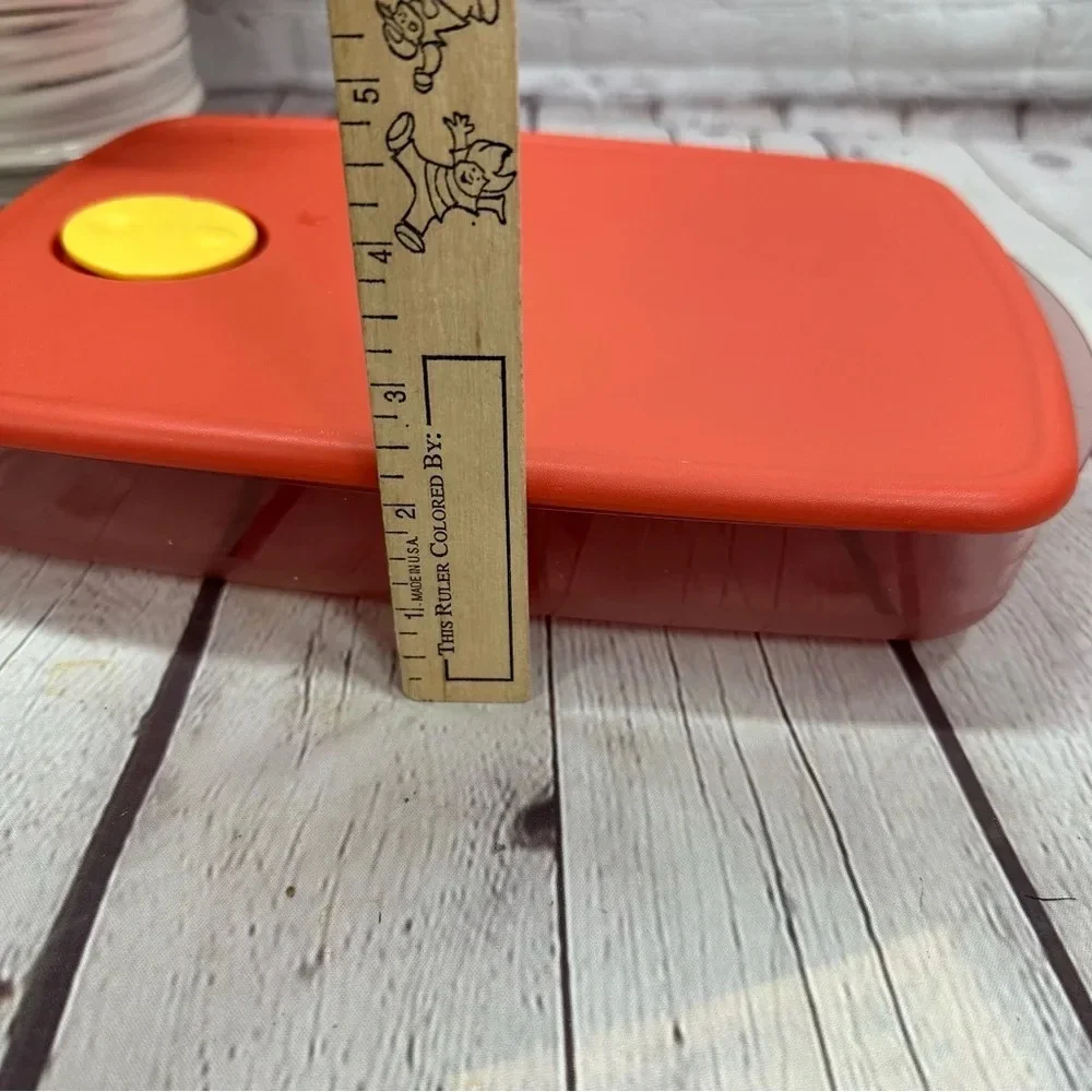 tupperware vent n serve red divided dish rectangle food prep